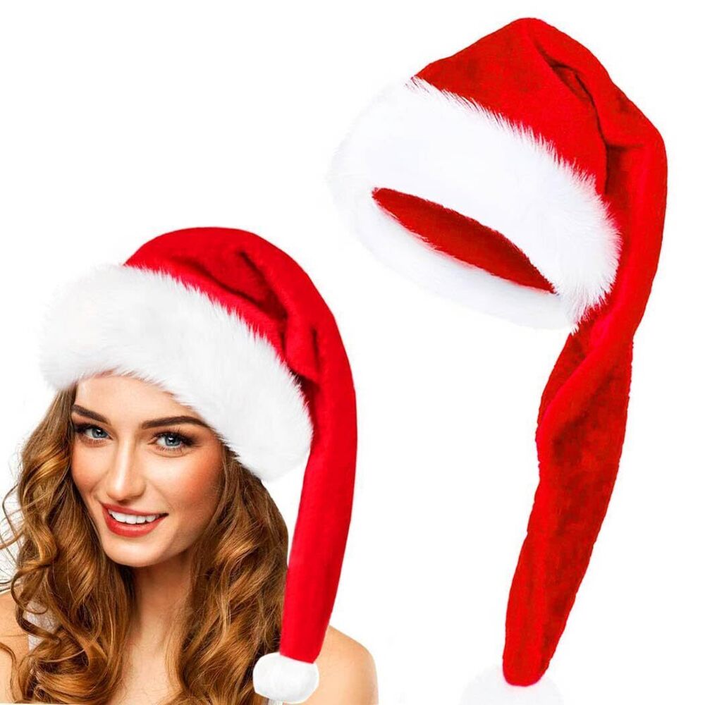 6716 St. Patrick's Day Hat Long Plush Santa Hat Holiday Costume for Adults